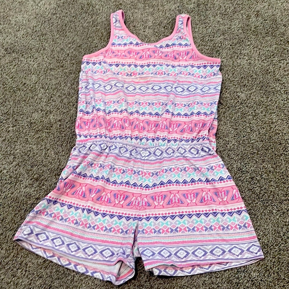 Childrens Place Girls Romper spring summer pink purple butterfly’s cute